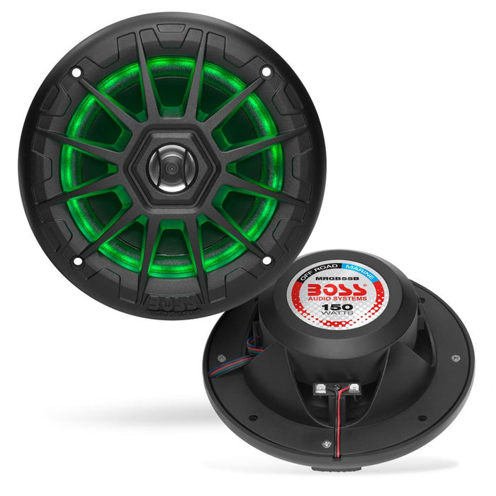 Boss Audio MRGB55B 525 Marine Speakers wRGB Lighting Black MRGB55B