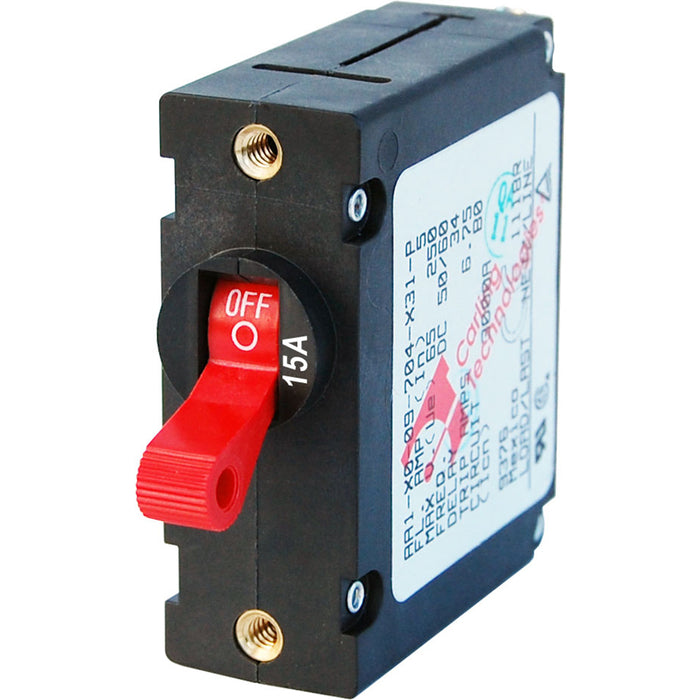Blue Sea 7209 AC - DC Single Pole Magnetic World Circuit Breaker - 15 Amp