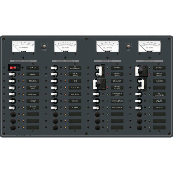 Blue Sea 8186 AC 2 Sources + 12 Positions-DC Main + 19 Positions