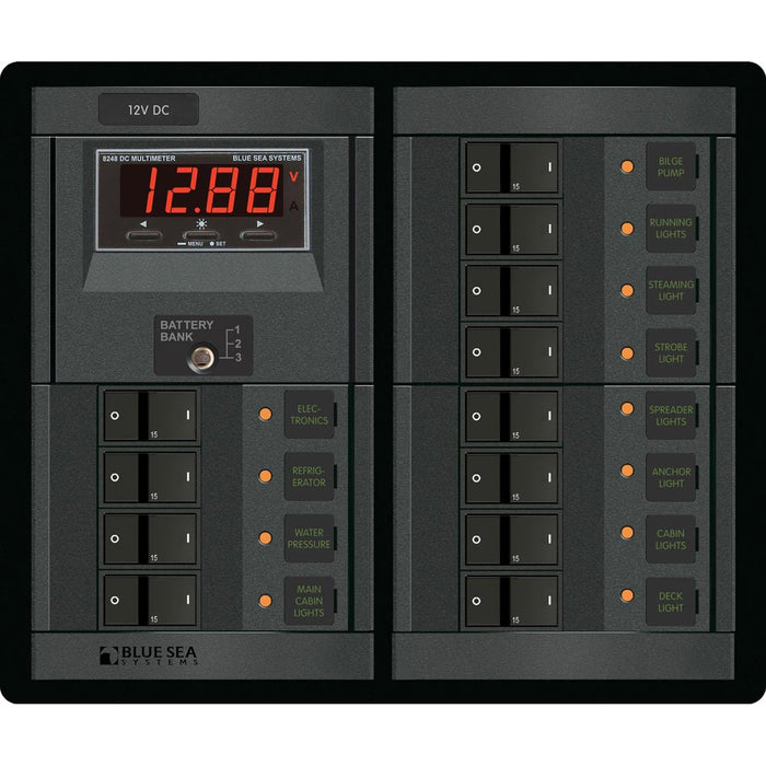 Blue Sea 1217 12V DC 12 Position w-Digital Meter