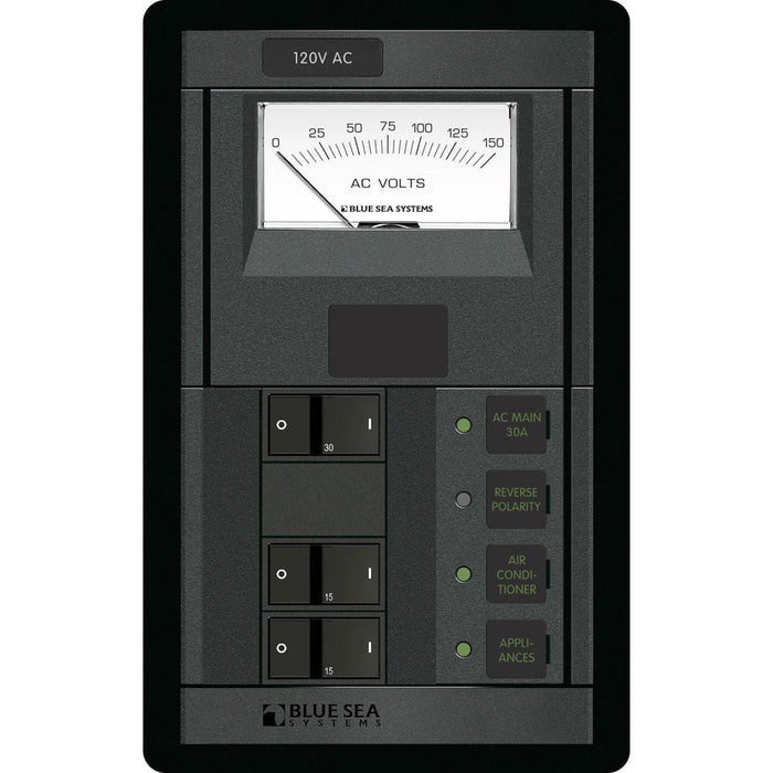 Blue Sea 1206 120V AC Main + 2 Positions w-AC Voltmeter