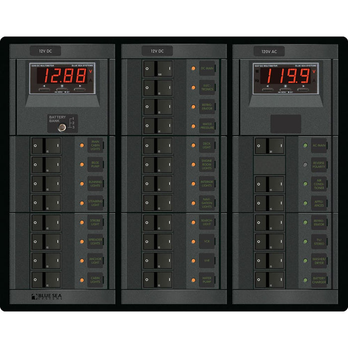 Blue Sea 1218 12V DC Main + 19 Positions - 120V AC Main + 6 Positions