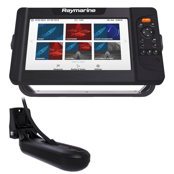 Raymarine Element 9 HV Combo w-HV-100 Transom Mount Transducer & Lighthouse North America Chart