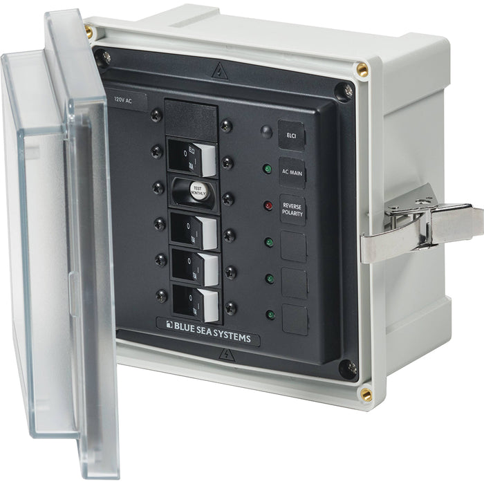 Blue Sea 3128 - SMS Panel Enclosure w-ELCI (30A) & 3 Branch (15A) - 120V AC
